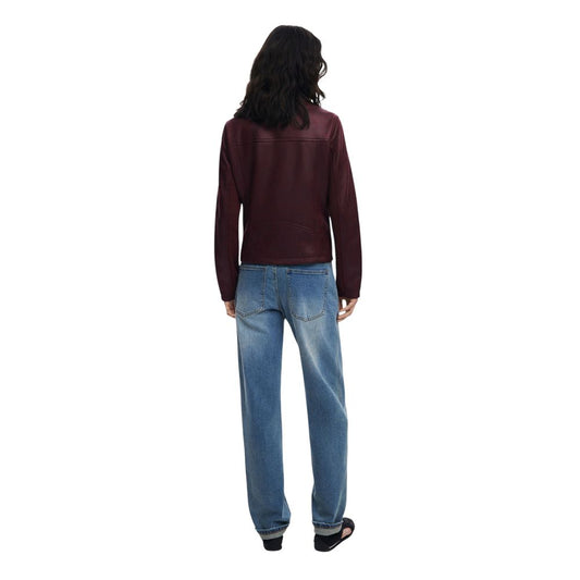 Desigual Bordeaux Leather Jacket