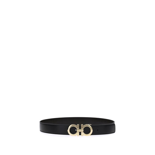 Ferragamo Black Calf Leather Bos Taurus Regular Belt