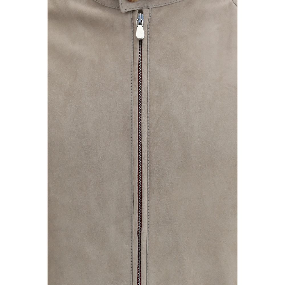 Brunello Cucinelli Bicolor Calf Leather Bos Taurus Full-Length Jacket