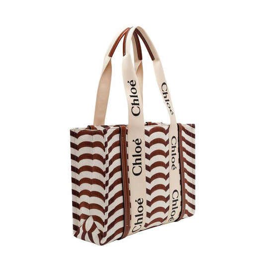 Chloé Beige Linen Tote Bag