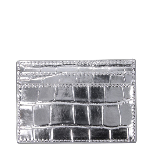 Versace Gray Leather Cardholder
