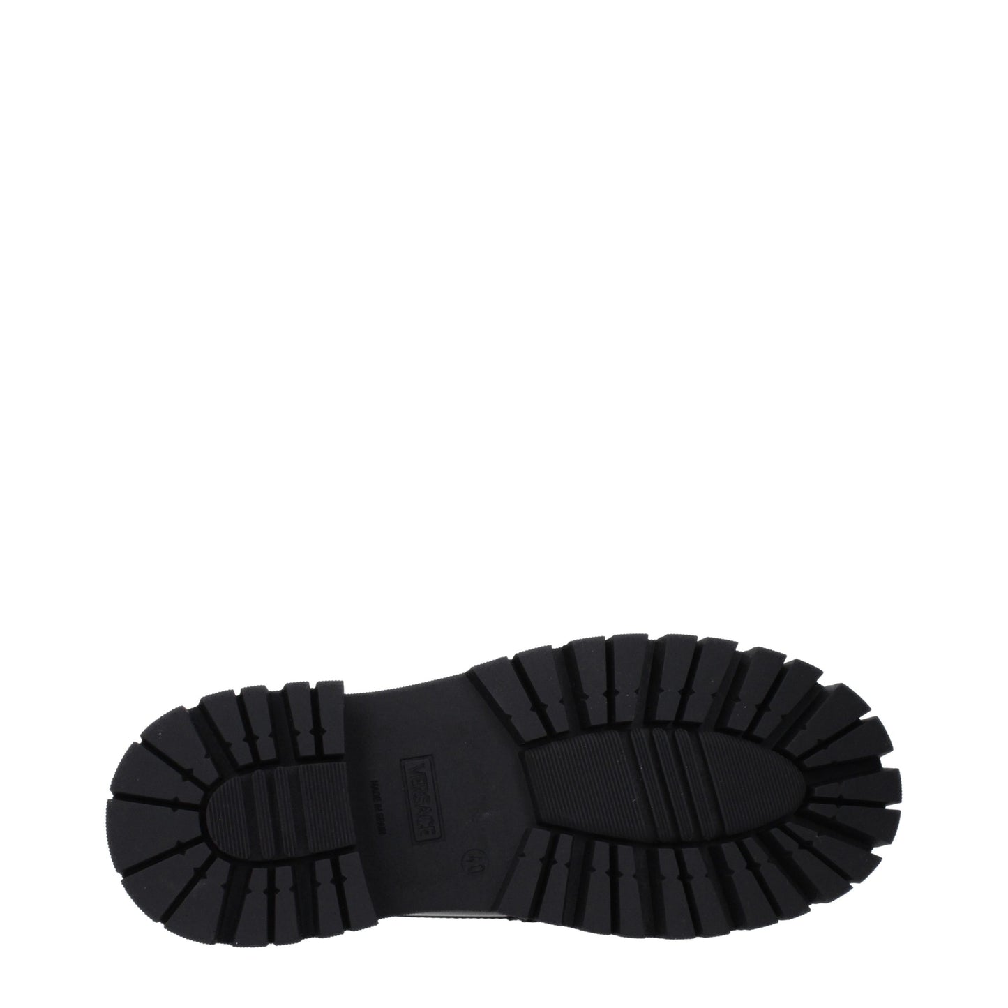 Versace Black Leather Platform Loafers