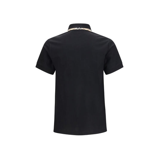 Burberry Black Cotton Polo Shirt