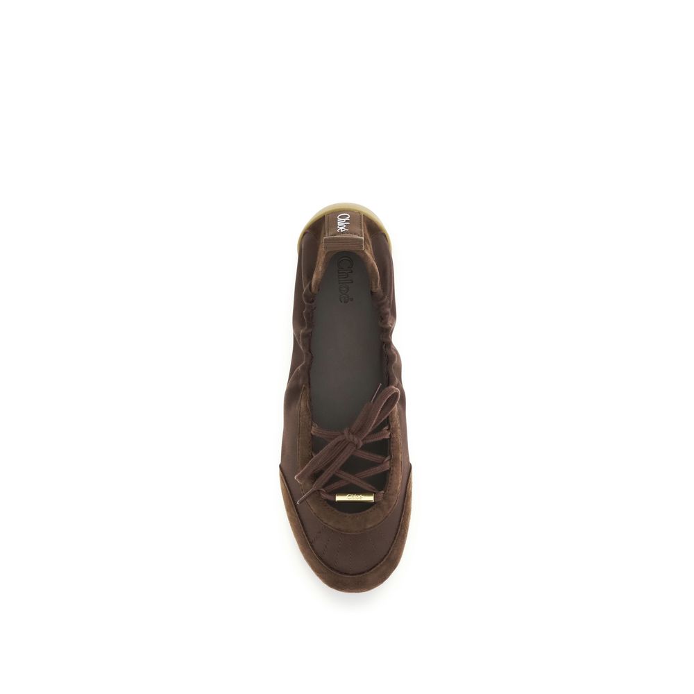 Chloé Brown Polyester Ballet Flats
