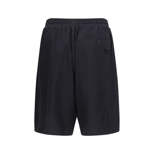 Y-3 Black Polyester Bermuda Shorts