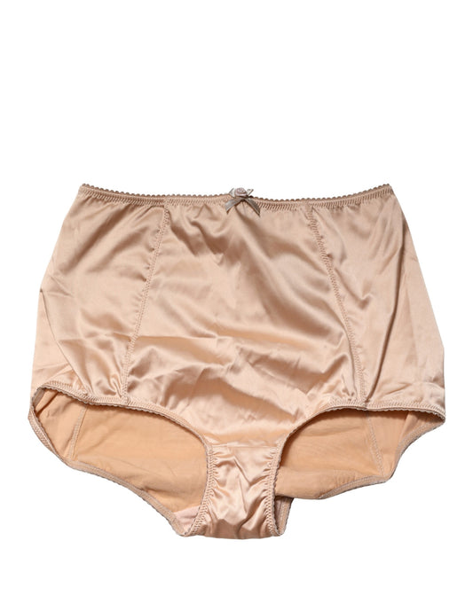 Dolce & Gabbana Beige Silk Blend High Waist Girdle Panty Underwear