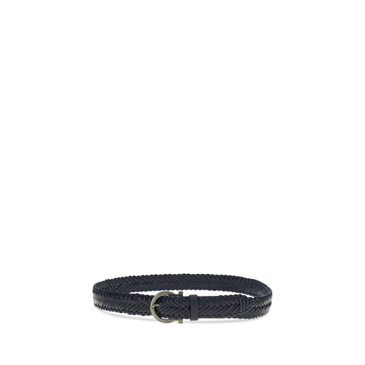 Ferragamo Blue Calf Leather Bos Taurus Belt