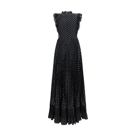Self-Portrait Black Polyester Casual Dress