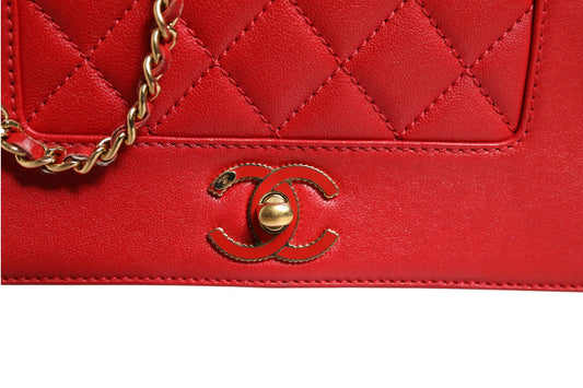 Chanel Burgundy Sheepskin Quilted Leather Mademoiselle Flap Bag