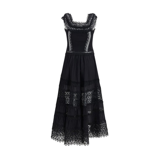 Charo Ruiz Black Cotton Casual Dress