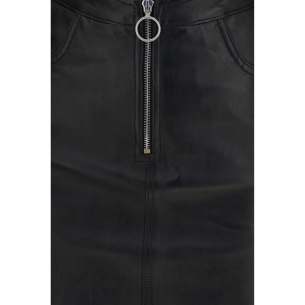 Fiorucci Black Lamb Leather Mini Skirt
