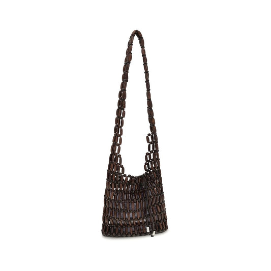 Staud Brown Wood Shoulder Bag