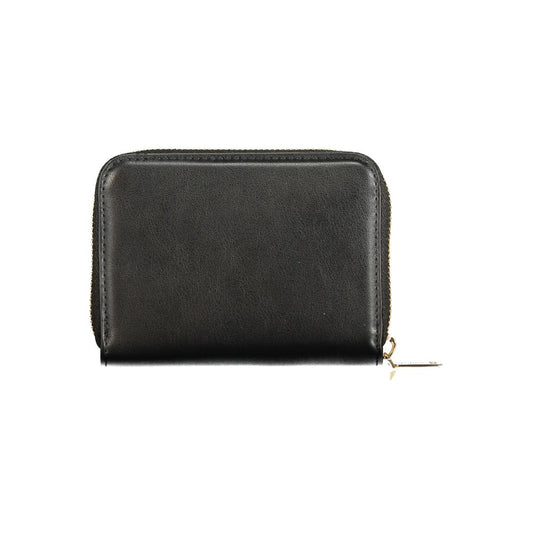 Valentino Black Leather Women Wallet with Multiple Compartments