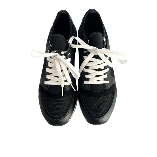 Borbonese Black Leather Men Sneaker