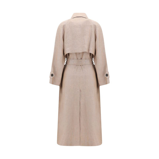 Brunello Cucinelli Multicolor Linen Trench Coat