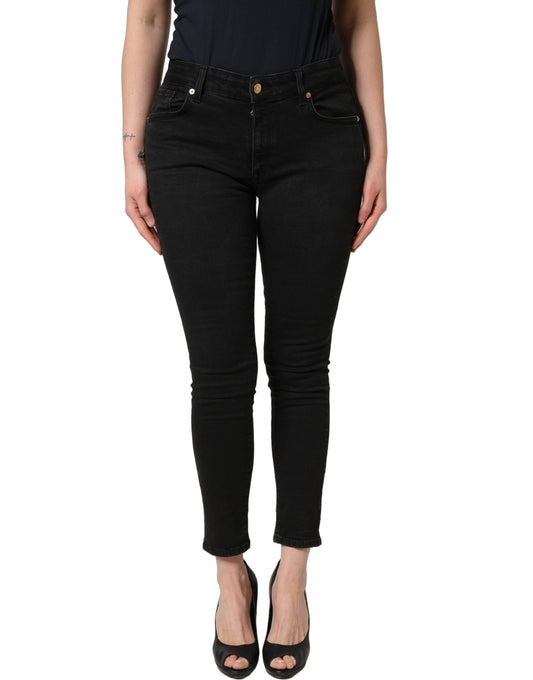 Dolce & Gabbana Black Skinny Cotton Low Waist Denim Jeans