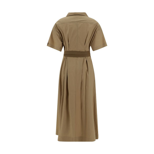 Brunello Cucinelli Brown Cotton Casual Dress