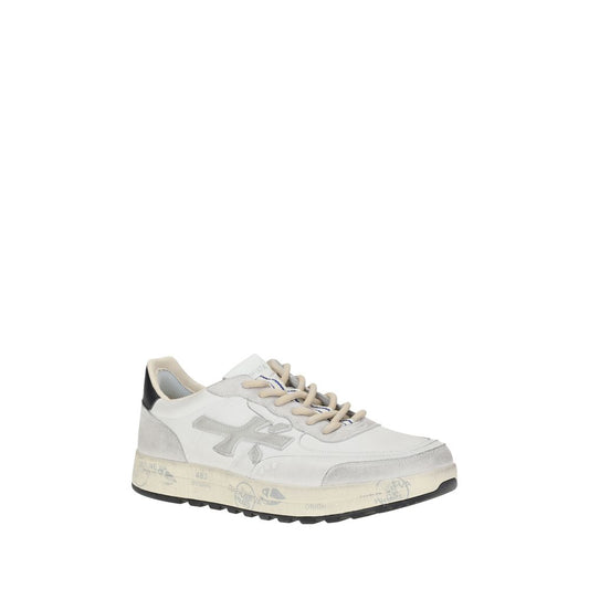 Premiata White Calf Leather Bos Taurus Low Top Sneakers