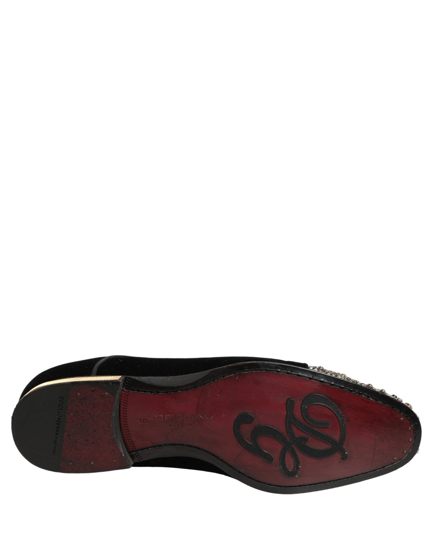 Dolce & Gabbana Black Suede Embellished Derby Dress Shoes