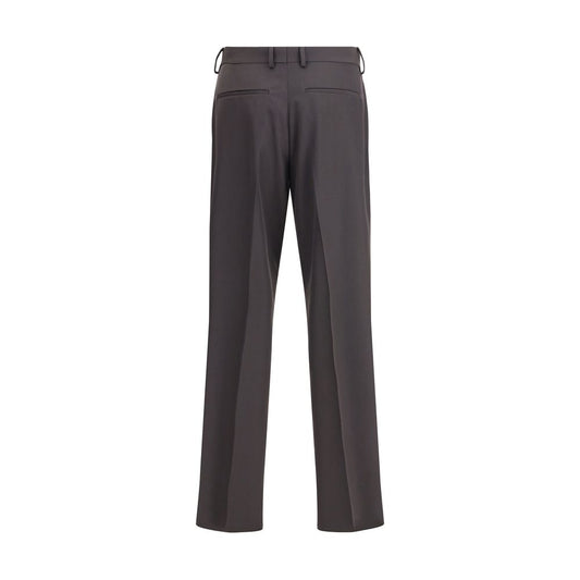 Fendi Brown Wool Oves Aries Dress Pants
