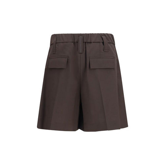 Brunello Cucinelli Brown Wool Oves Aries Bermuda Shorts