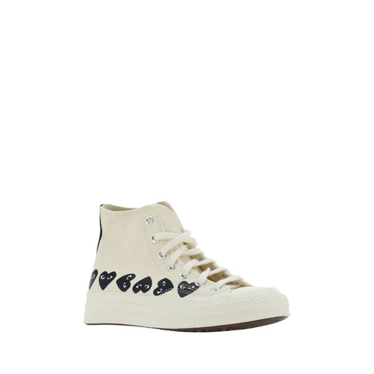 Comme Des Garçons Play x Converse White Rubber High Top Sneakers