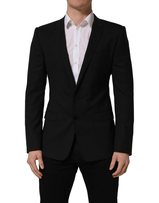 Dolce & Gabbana Black Wool Single Breasted Blazer Jacket