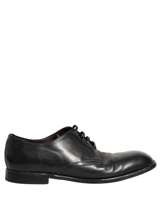 Dolce & Gabbana Black Leather Derby Dress Men Formal Shoes