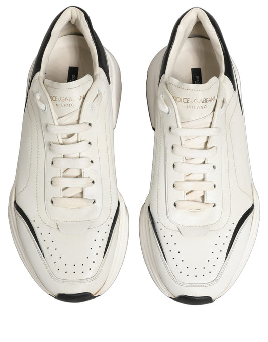 Dolce & Gabbana White Black Daymaster Low Top Sneakers Shoes