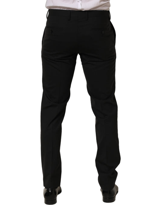 Dolce & Gabbana Black Wool Skinny Leg Dress Men Trouser Pants