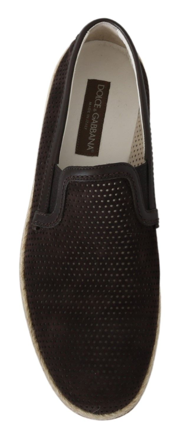 Dolce & Gabbana Elegant Brown Leather Loafers for Men