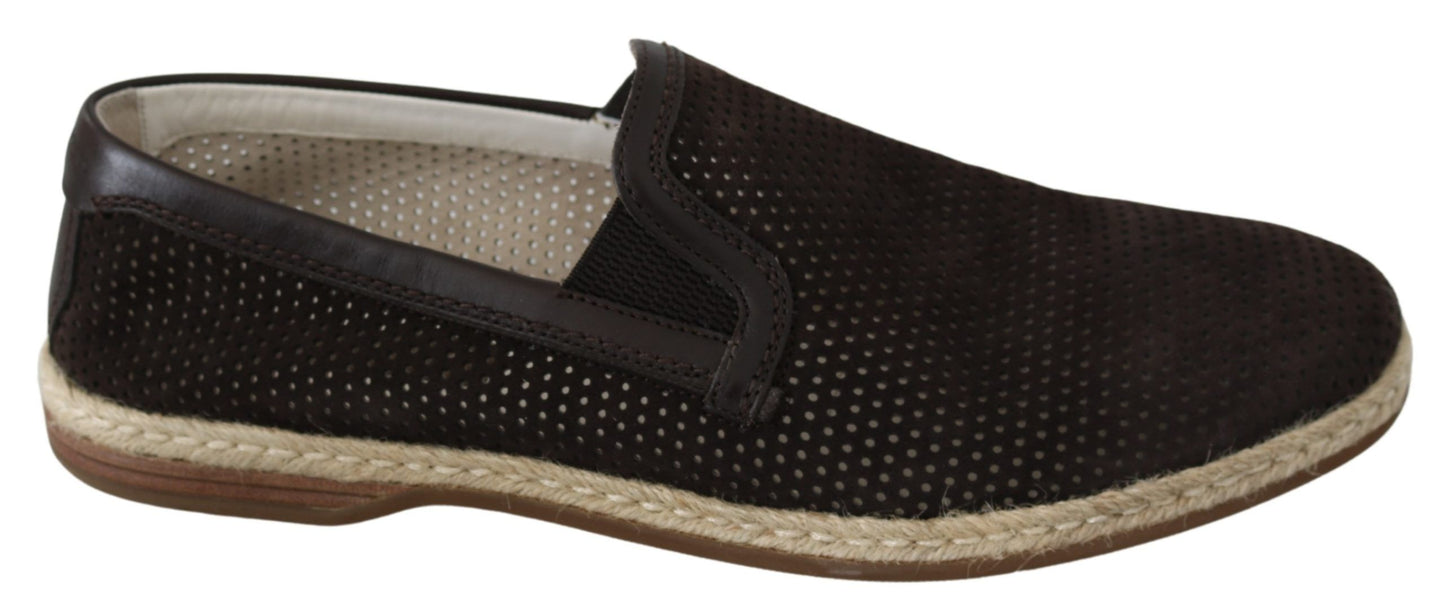 Dolce & Gabbana Elegant Brown Leather Loafers for Men
