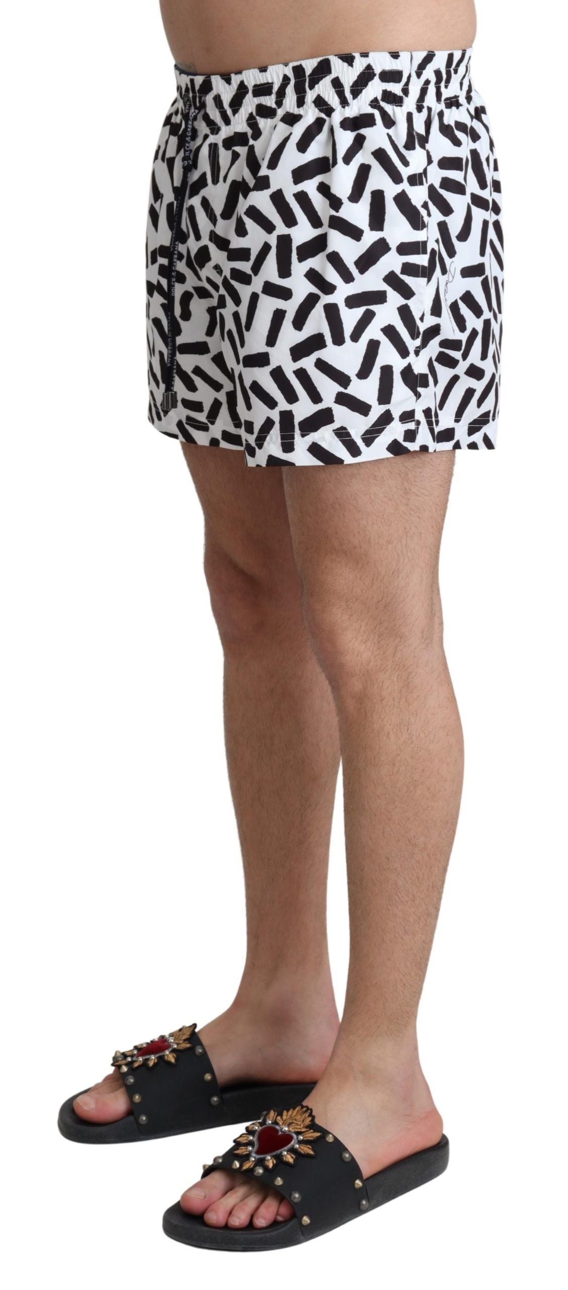 Dolce & Gabbana Elegant Monochrome Swimming Trunks