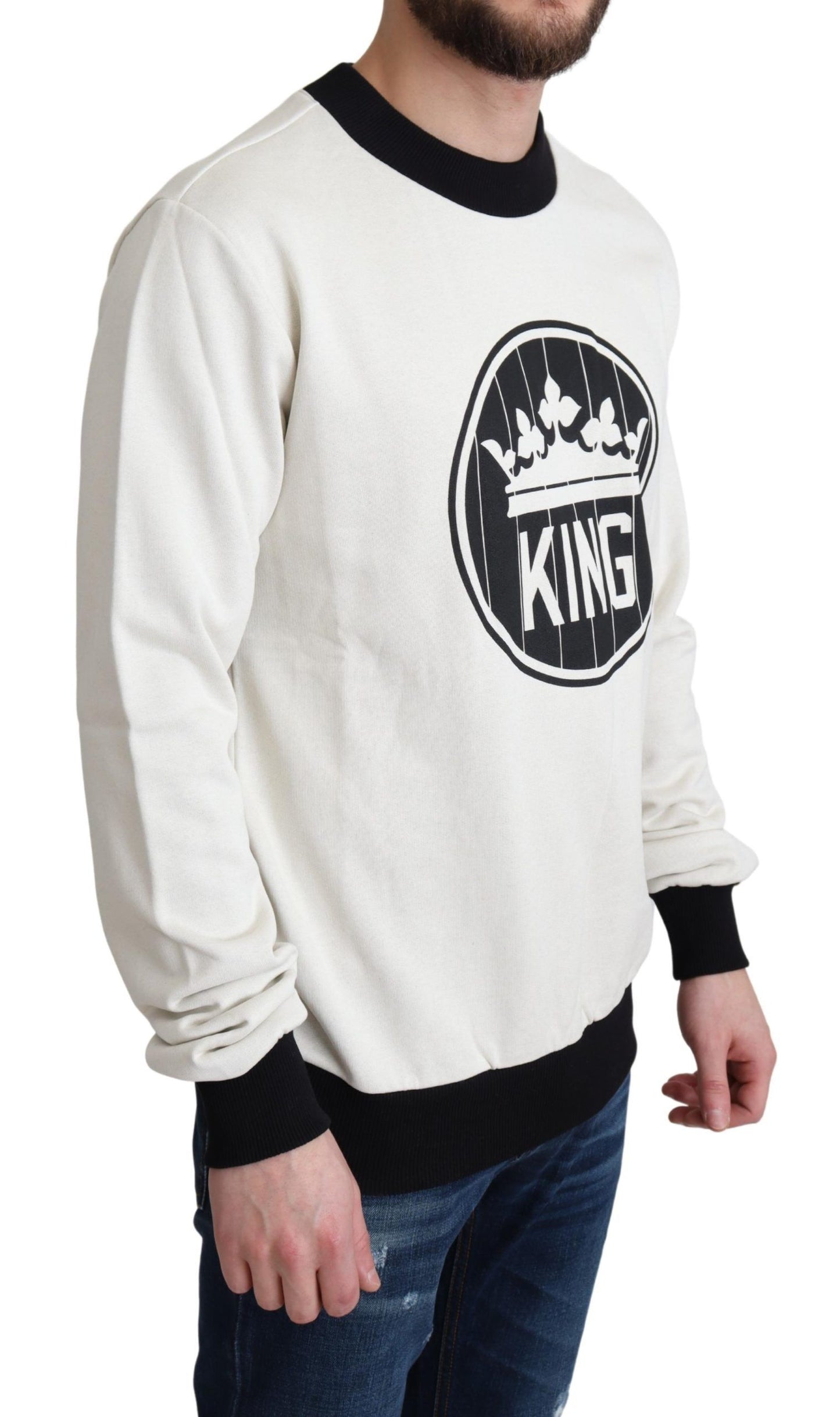 Dolce & Gabbana Royal Crown Crewneck Sweater in White