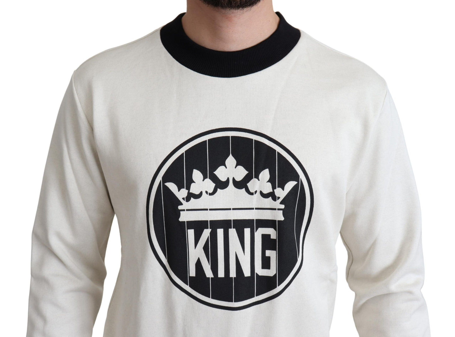 Dolce & Gabbana Royal Crown Crewneck Sweater in White