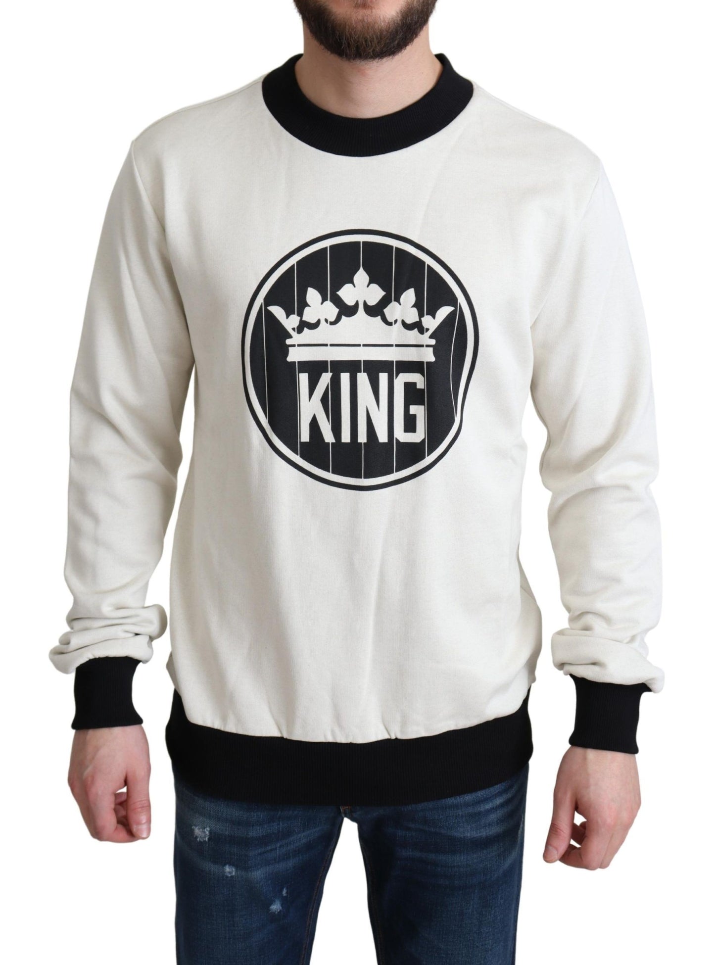 Dolce & Gabbana Royal Crown Crewneck Sweater in White