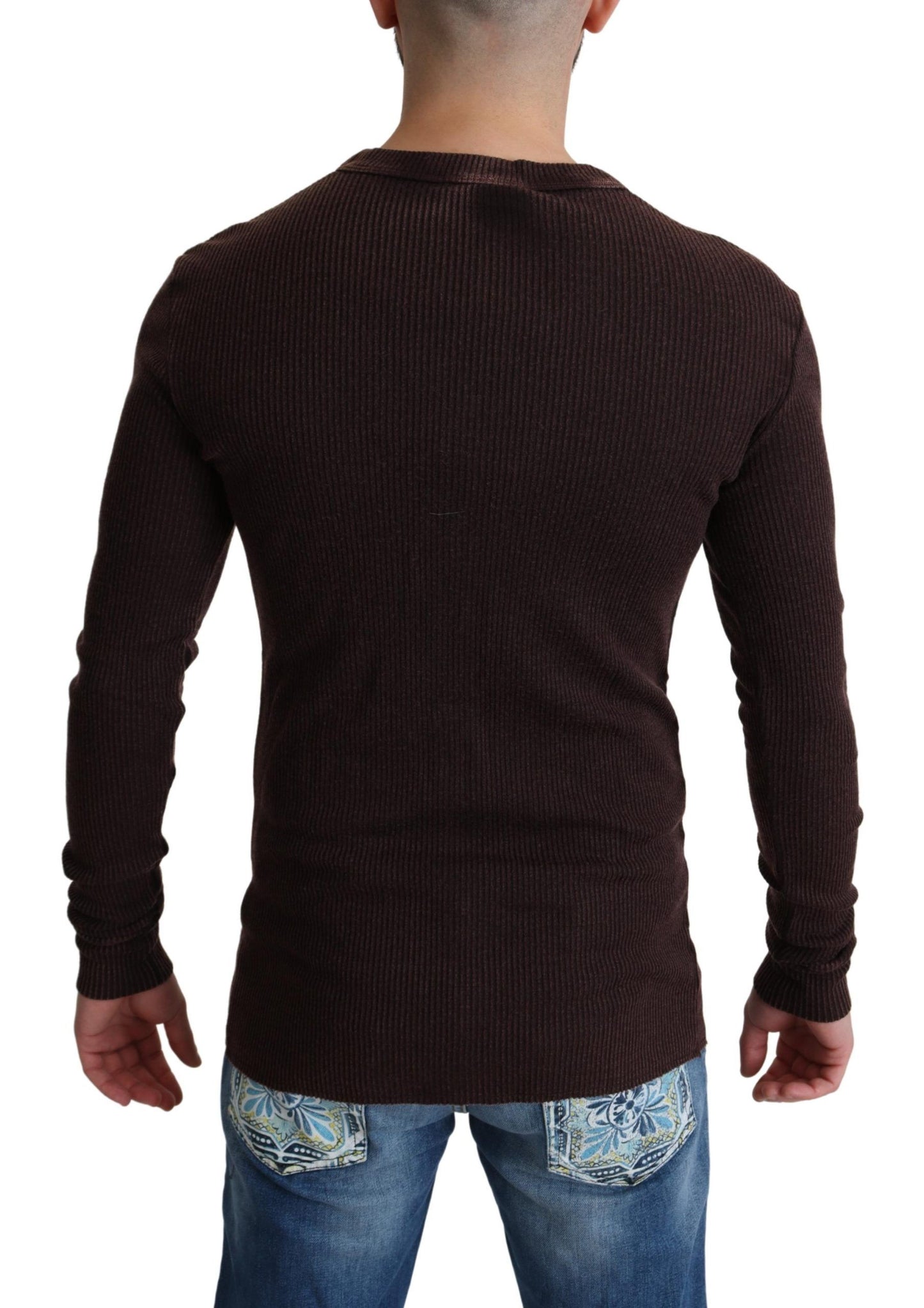 Dolce & Gabbana Elegant Brown Wool Blend Cardigan Sweater