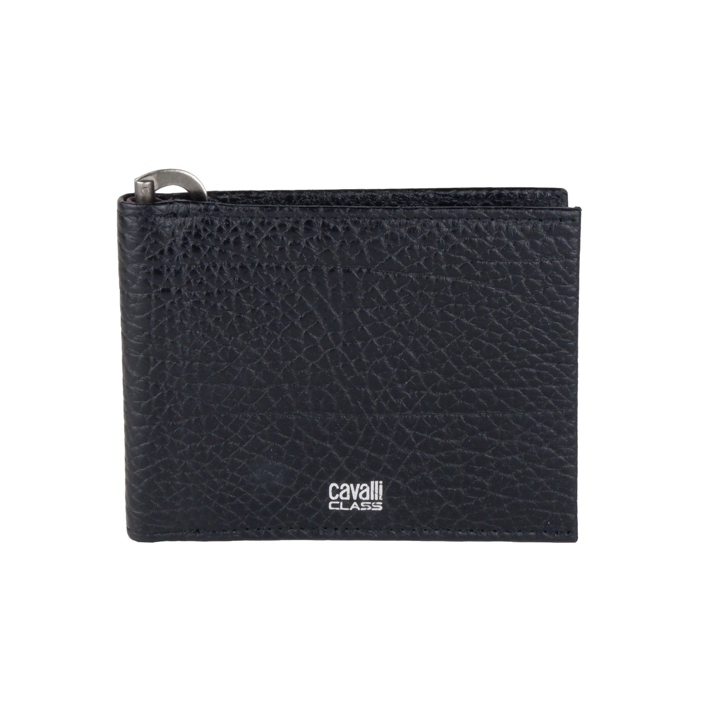 Cavalli Class Black Calfskin Men Wallet