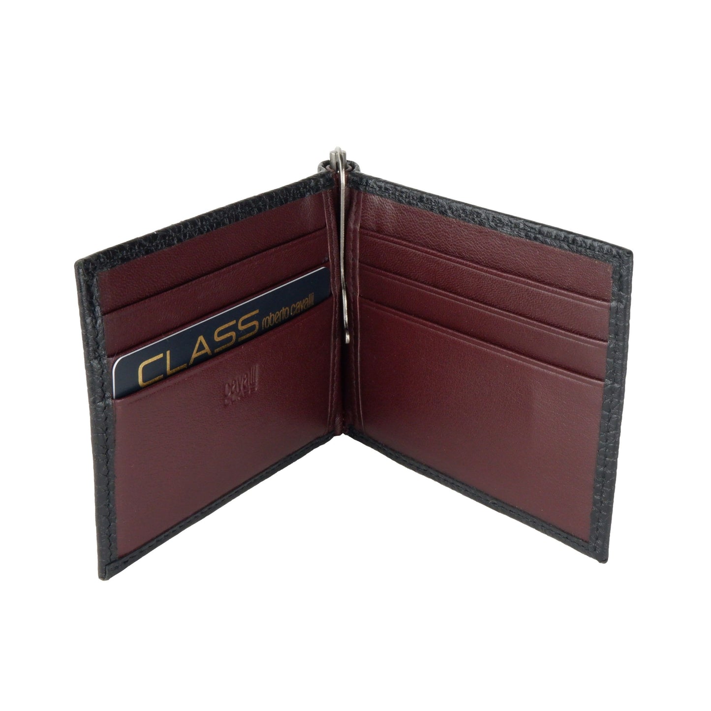 Cavalli Class Black Calfskin Men Wallet