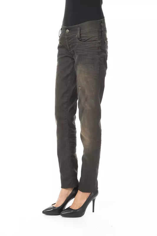 BYBLOS Black Cotton Women's Regular Jeans
