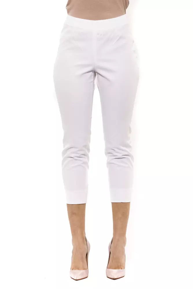 Peserico White Cotton Women Ankle Pant