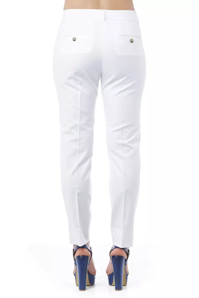 Peserico White Cotton Women Pant