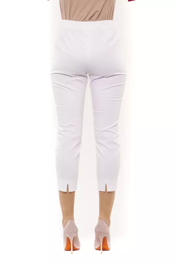 Peserico White Cotton Women Ankle Pant