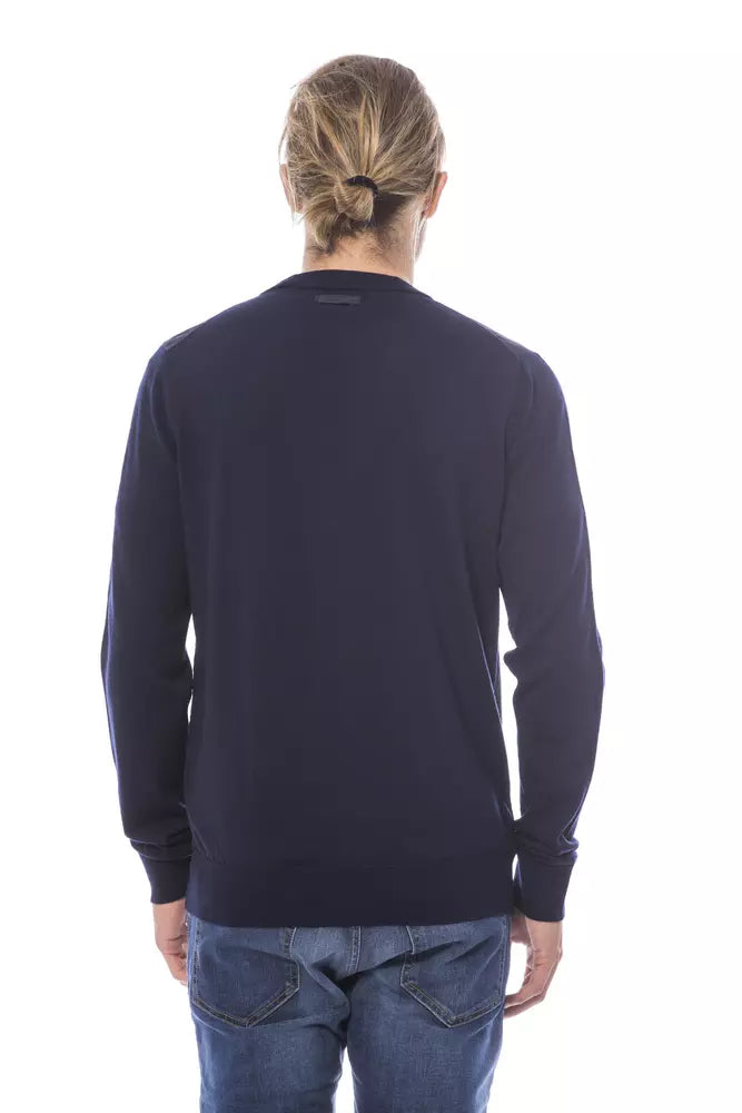 Verri Blue Wool Men Cardigan
