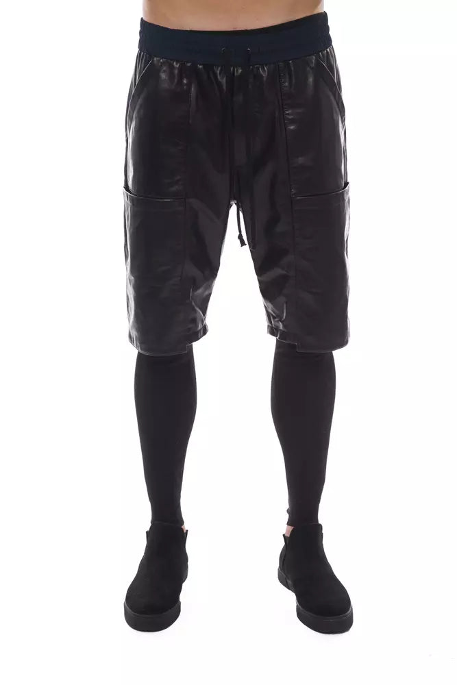 Nicolo Tonetto Black Leather Men's Pant