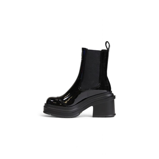 Armani Exchange Black Polyester Ankle Boots
