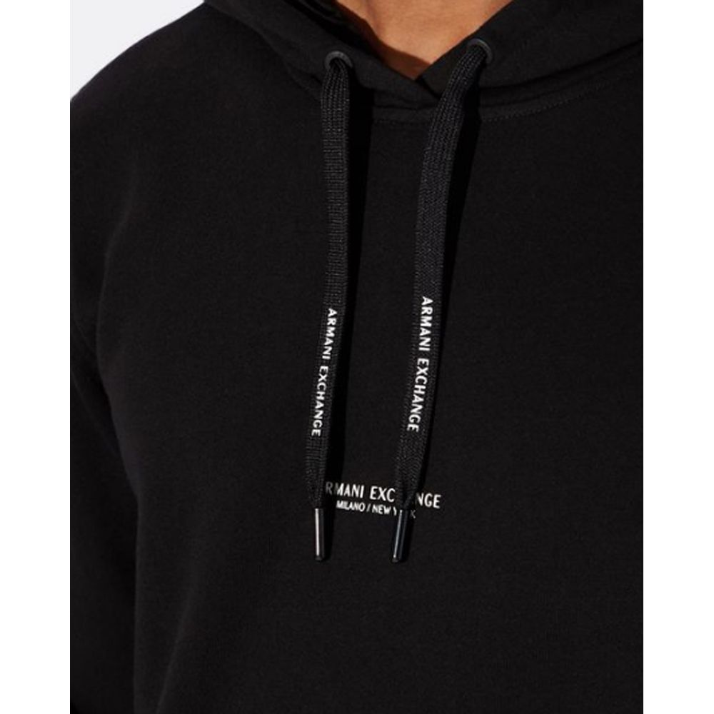 Armani Exchange Black Cotton Hoodie
