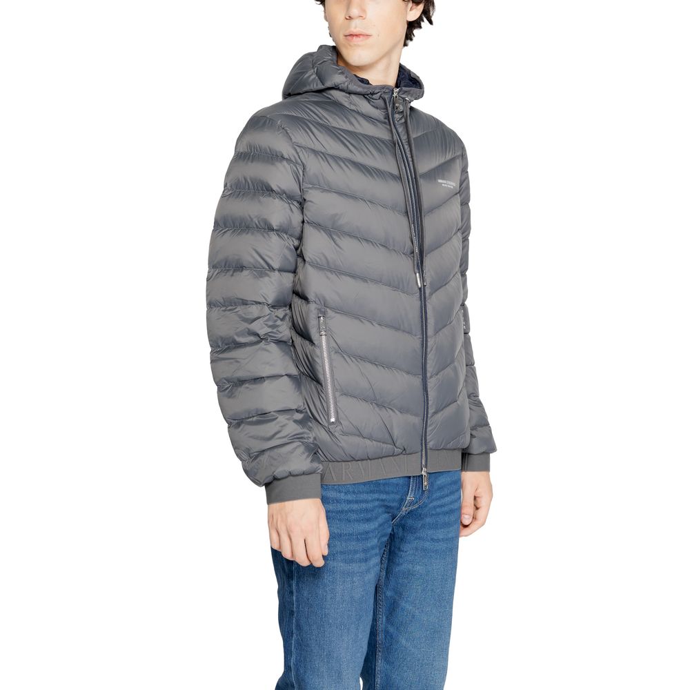 Armani Exchange Gray Polyester Shell Jacket