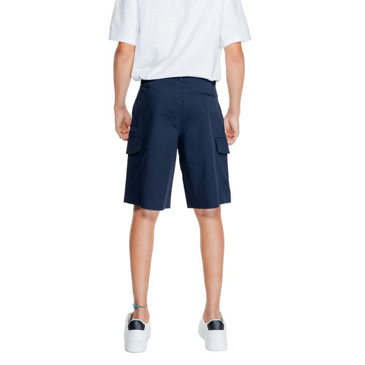 Armani Exchange Blue Cotton Bermuda Shorts