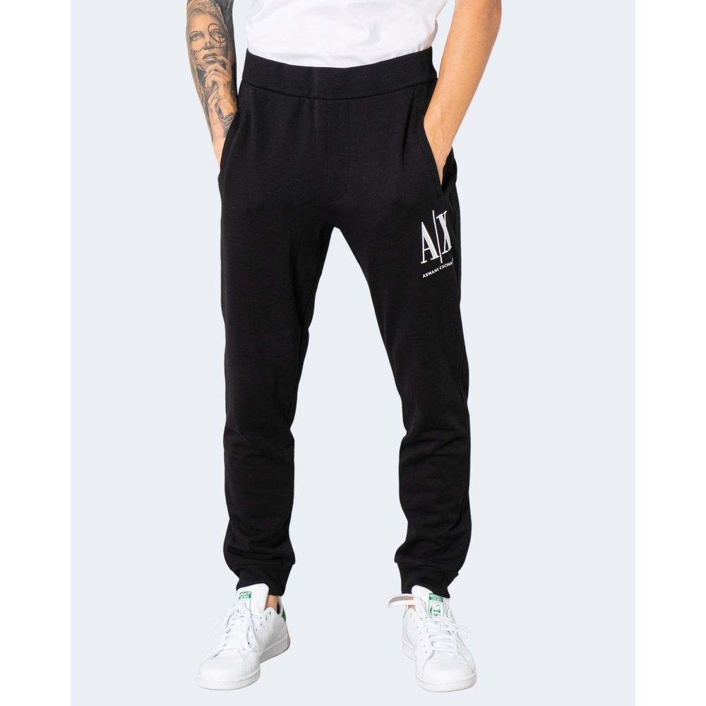 Armani Exchange Black Cotton Joggers Workout Pant